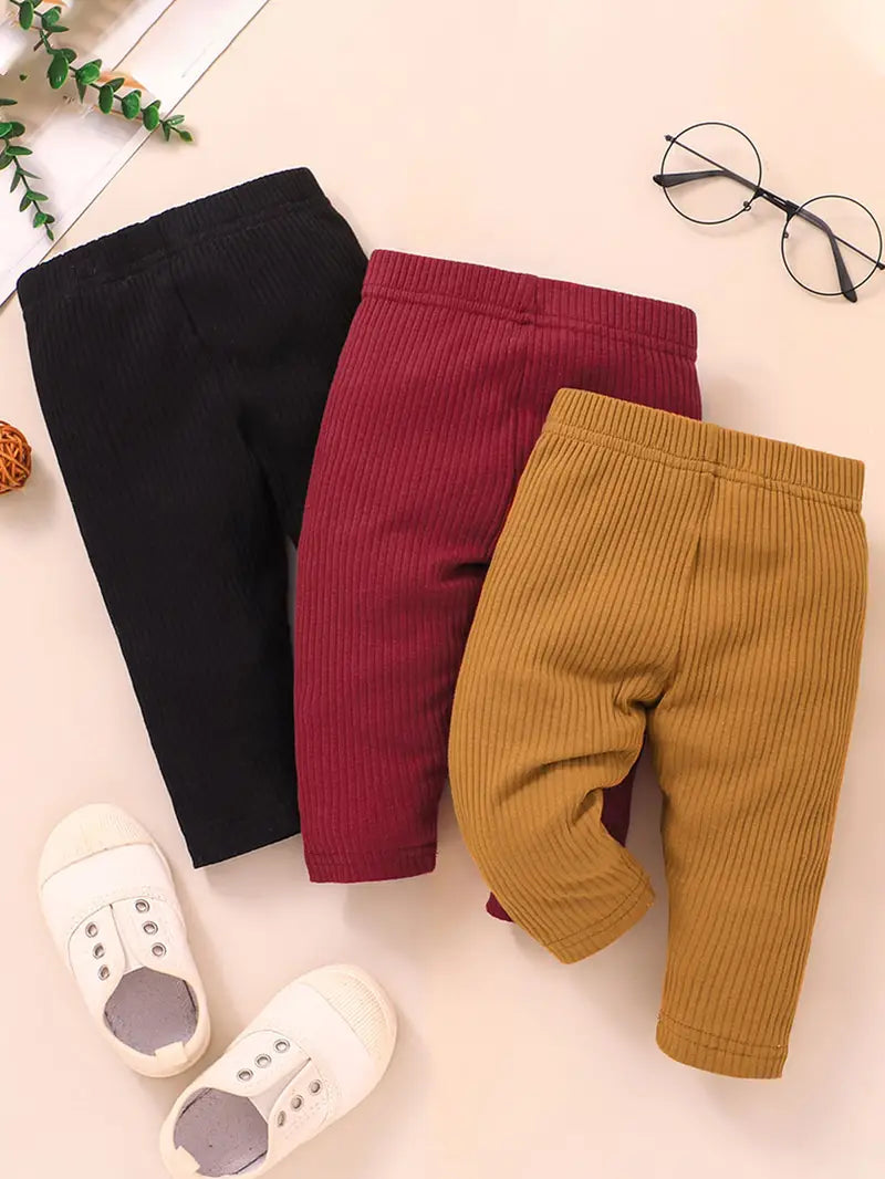 Baby Girls Solid Ribbed Leggings