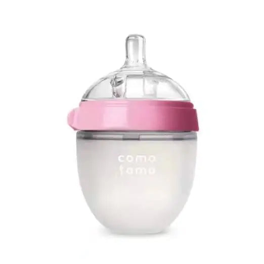 BPA-Free Silicone Baby Bottles (Green/Pink Pack)