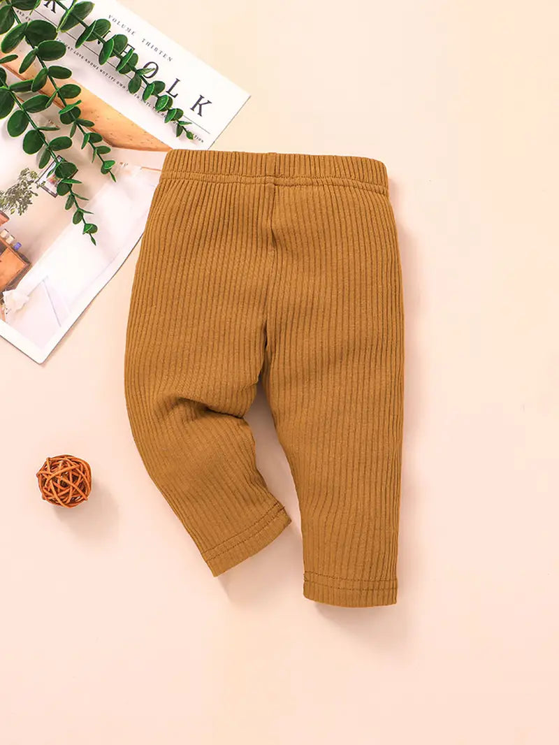 Baby Girls Solid Ribbed Leggings