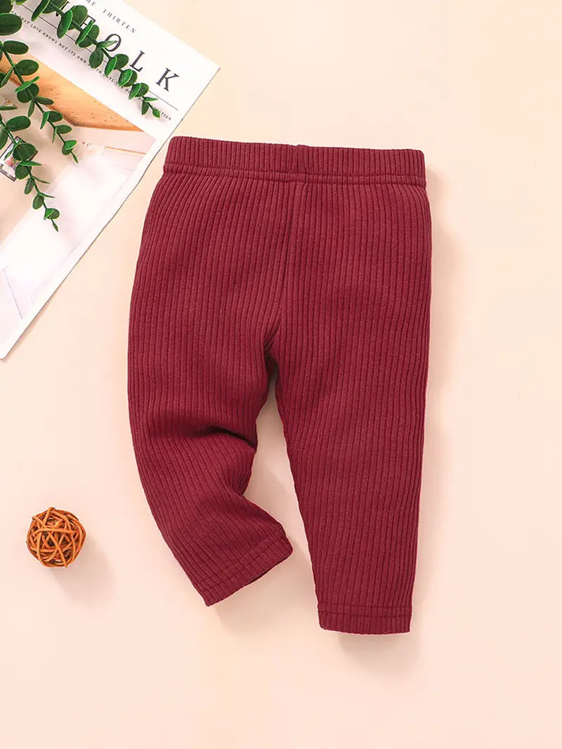 Baby Girls Solid Ribbed Leggings