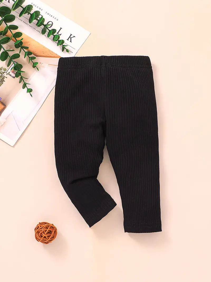 Baby Girls Solid Ribbed Leggings