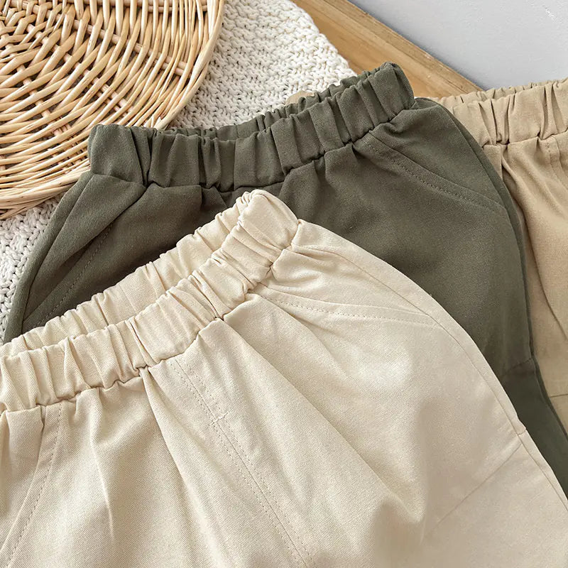 Cotton Casual Elastic Waist Pants for Infants and Toddlers
