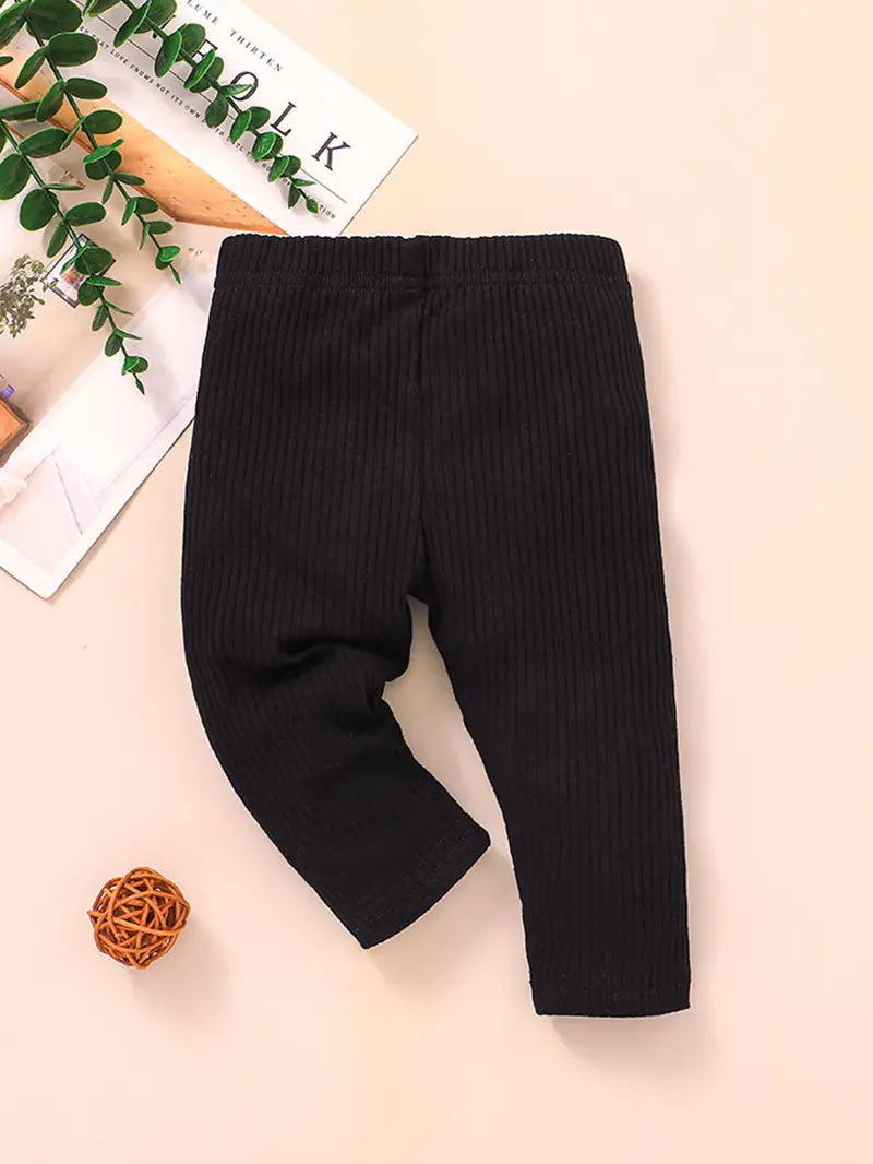 Baby Girls Solid Ribbed Leggings