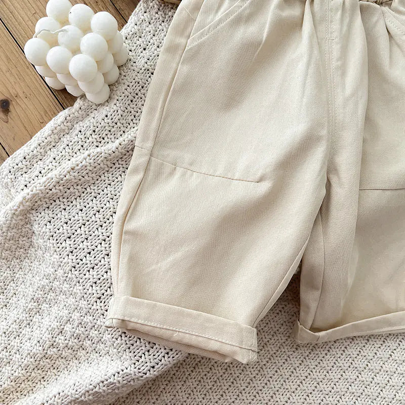 Cotton Casual Elastic Waist Pants for Infants and Toddlers
