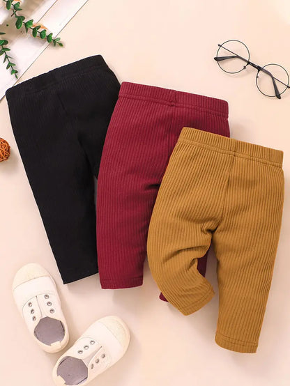 Baby Girls Solid Ribbed Leggings