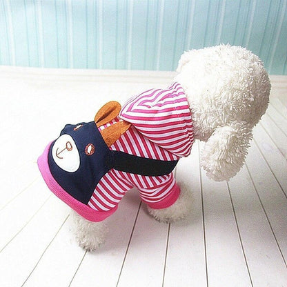Hoodie Style Striped Dog