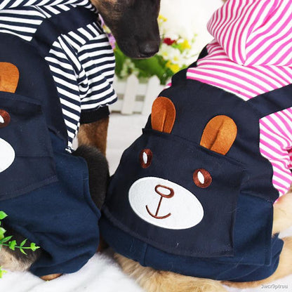 Hoodie Style Striped Dog