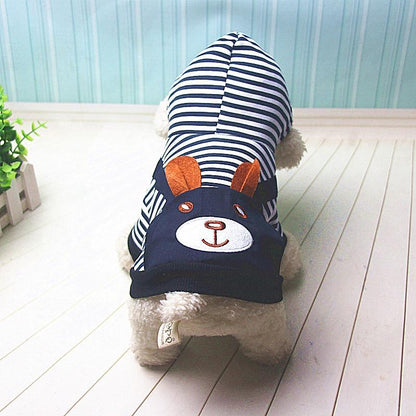 Hoodie Style Striped Dog