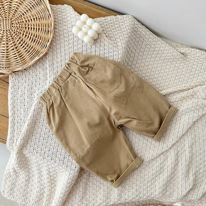 Cotton Casual Elastic Waist Pants for Infants and Toddlers