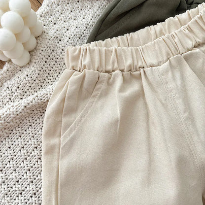 Cotton Casual Elastic Waist Pants for Infants and Toddlers