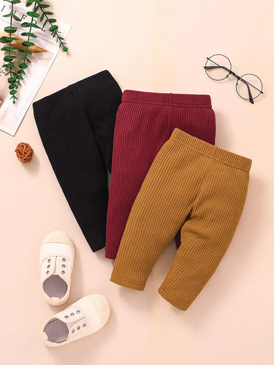 Baby Girls Solid Ribbed Leggings